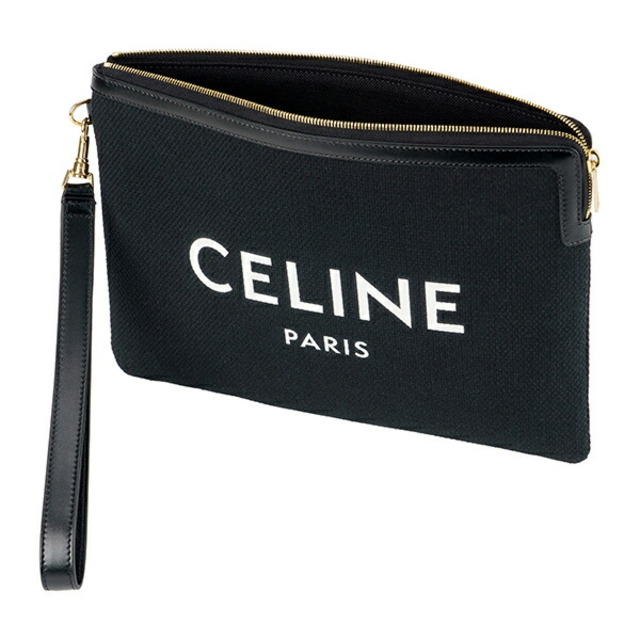 celine(セリーヌ)の新品 セリーヌ CELINE クラッチバッグ コットン/レザー ブラック レディースのバッグ(クラッチバッグ)の商品写真