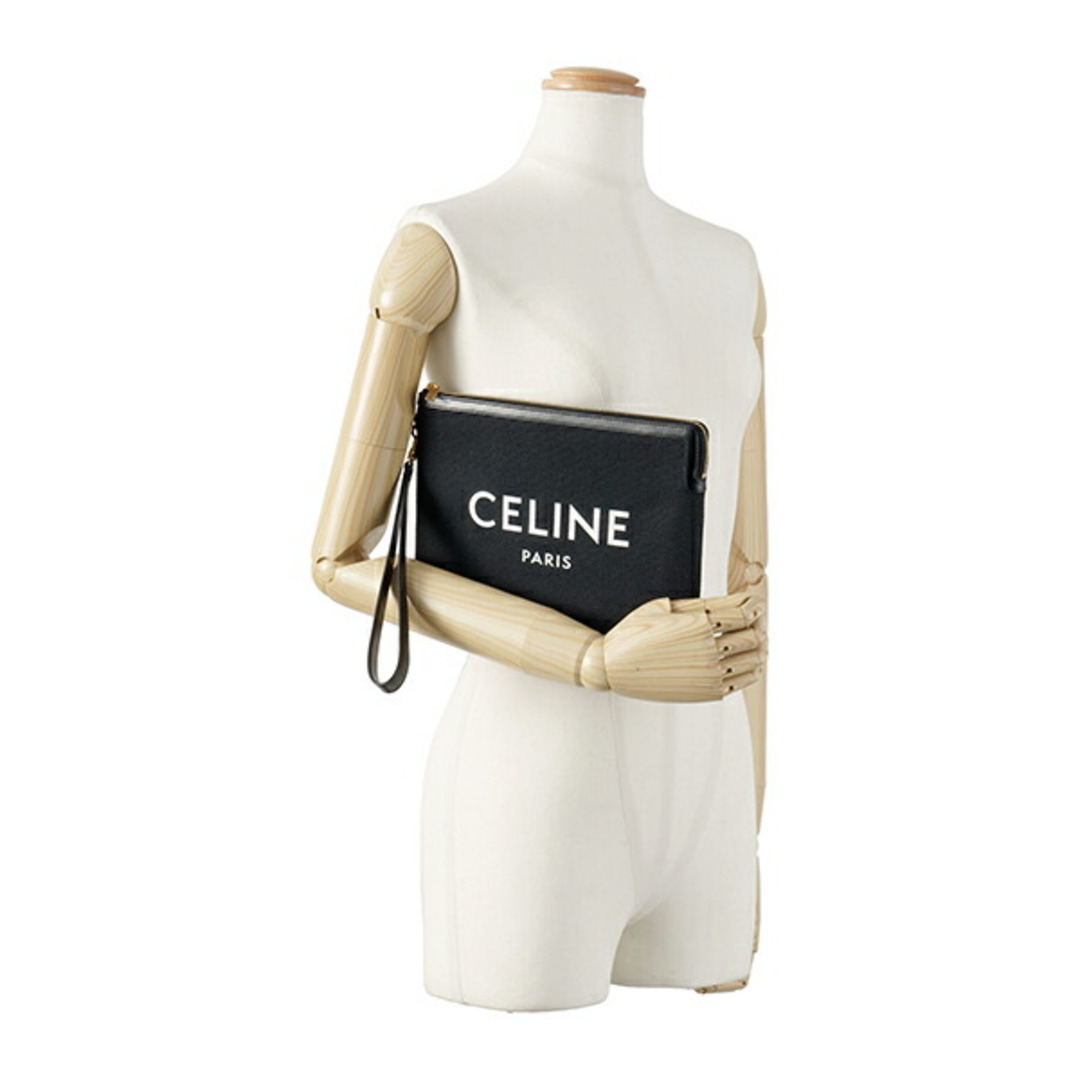 celine(セリーヌ)の新品 セリーヌ CELINE クラッチバッグ コットン/レザー ブラック レディースのバッグ(クラッチバッグ)の商品写真