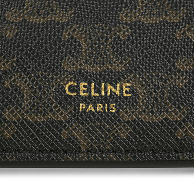 新品 セリーヌ CELINE 2つ折り財布 トリオンフ ブラック 黒 ブラウン 茶 新品 セリーヌ CELINE 2つ折り財布 トリオンフ ブラック 黒 ブラウン 茶