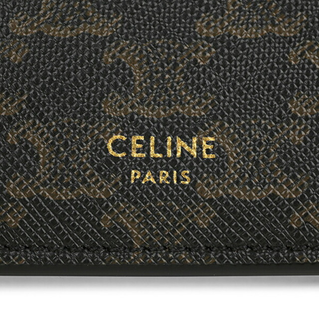 celine(セリーヌ)の新品 セリーヌ CELINE 2つ折り財布 トリオンフ ブラック 黒 ブラウン 茶 メンズのファッション小物(折り財布)の商品写真