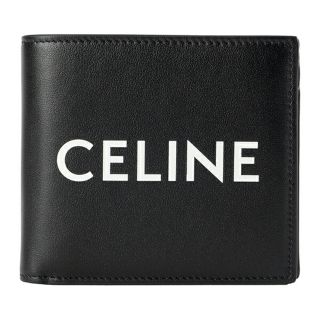 セリーヌ(celine)の新品 セリーヌ CELINE 2つ折り財布 ロゴ レザー ブラック(財布)