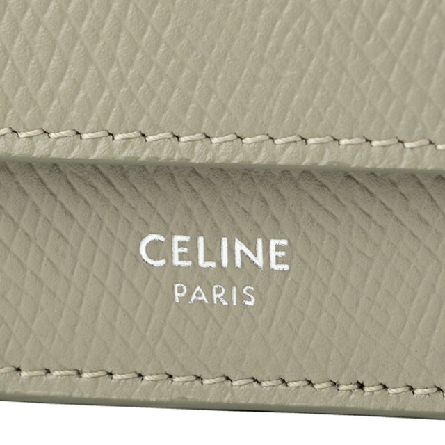 celine(セリーヌ)の新品 セリーヌ CELINE 3つ折り財布 グレインドカーフスキン グリーンクレイ レディースのファッション小物(財布)の商品写真