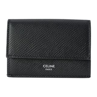 セリーヌ(celine)の新品 セリーヌ CELINE 3つ折り財布 グレインドカーフスキン ブラック(財布)