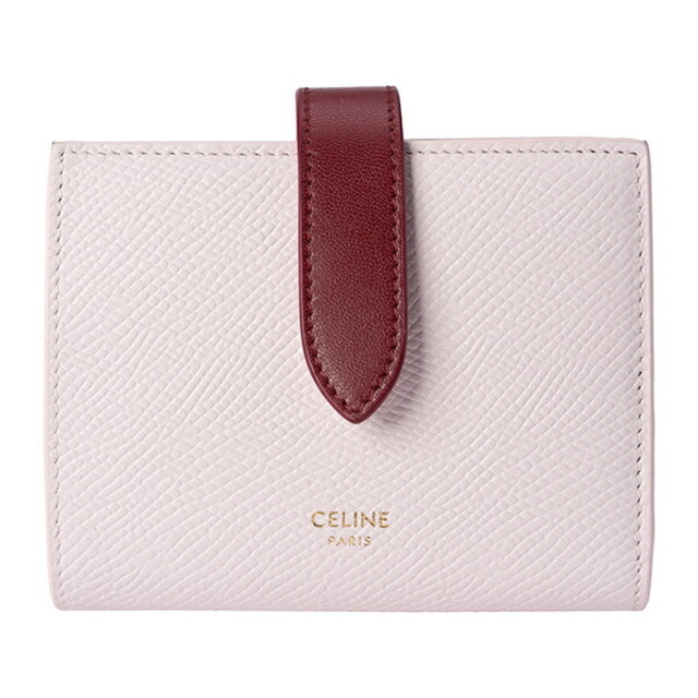 新品 セリーヌ CELINE 2つ折り財布 スモール ストラップ ピンク レッド 赤のサムネイル