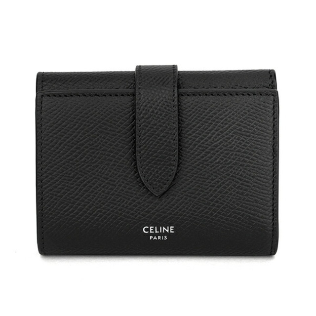 celine(セリーヌ)の新品 セリーヌ CELINE 3つ折り財布 グレインドカーフスキン ブラック レディースのファッション小物(財布)の商品写真