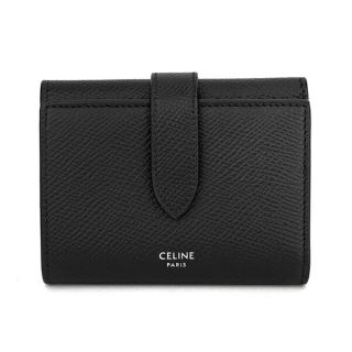 セリーヌ(celine)の新品 セリーヌ CELINE 3つ折り財布 グレインドカーフスキン ブラック(財布)