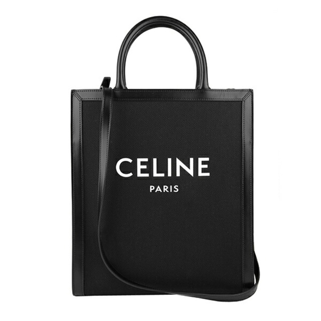 celine - 新品 セリーヌ CELINE トートバッグ コットン/レザー ブラック 黒