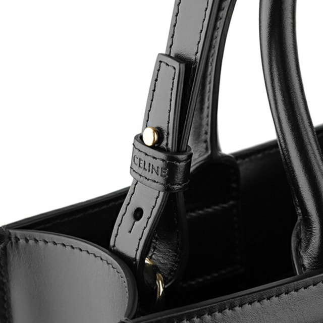 新品 セリーヌ CELINE トートバッグ コットン/レザー ブラック 黒 新品 セリーヌ CELINE トートバッグ コットン/レザー ブラック 黒