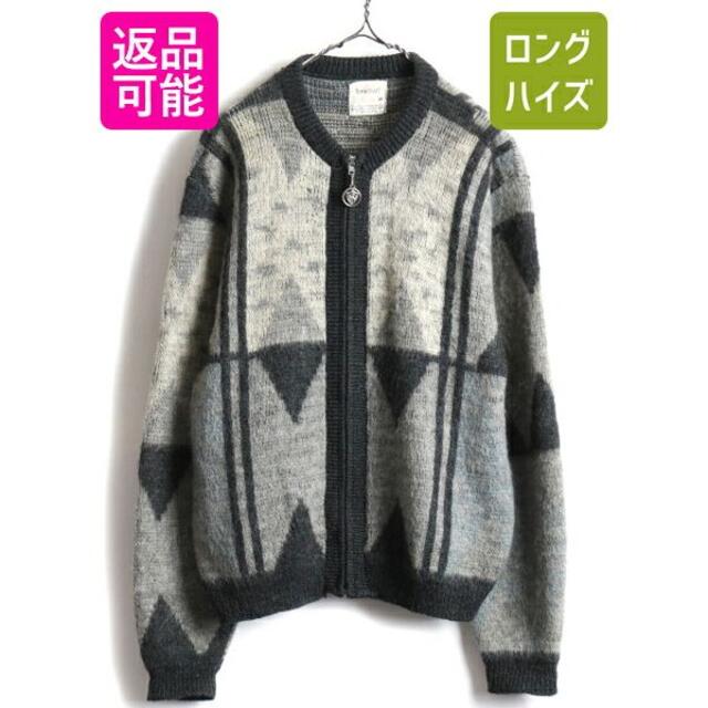 60s ビンテージ 20% モヘア ★ タウンクラフト アーガイル 総柄 ニット