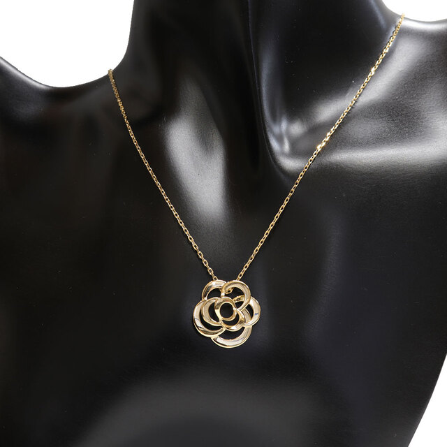 CHANEL - (美品)シャネル CHANEL カメリア ネックレス K18 YG CHANEL - (美品)シャネル CHANEL カメリア ネックレス K18 YG