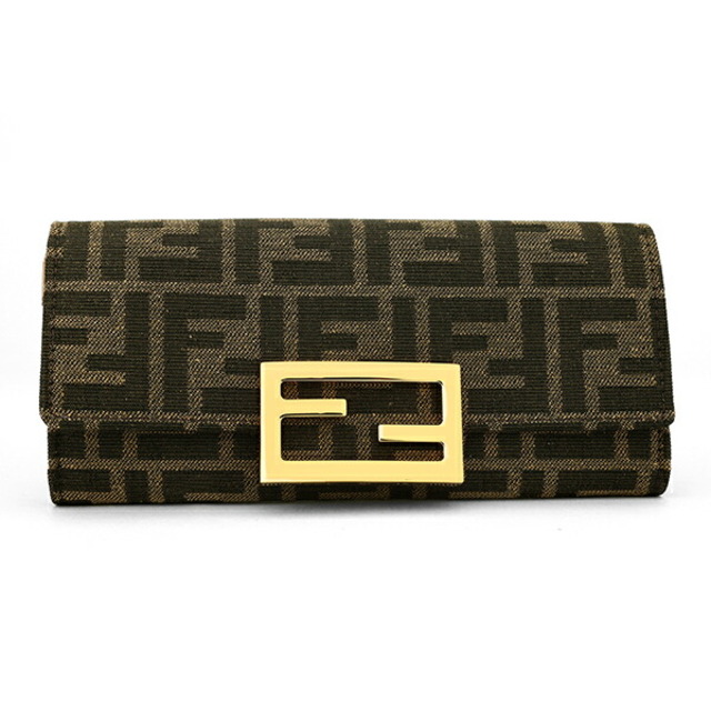 新品 フェンディ FENDI 長財布 バゲット ブラウン系 茶