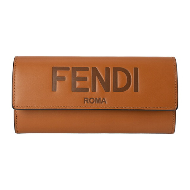 新品 フェンディ FENDI 長財布 ブラウンレザー クオイオ/オロソフト