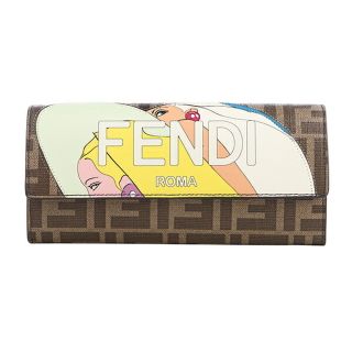 フェンディ(FENDI)の新品 フェンディ FENDI 長財布 ローマ ブラウン 茶 マルチ(財布)