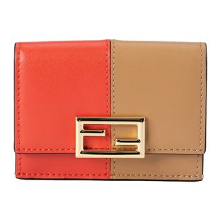 フェンディ(FENDI)の新品 フェンディ FENDI 3つ折り財布 フェンディ ウェイ レッド系 朱色 ベージュ(財布)