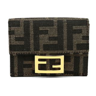 フェンディ(FENDI)の新品 フェンディ FENDI 3つ折り財布 バゲット ブラウン系 茶(財布)