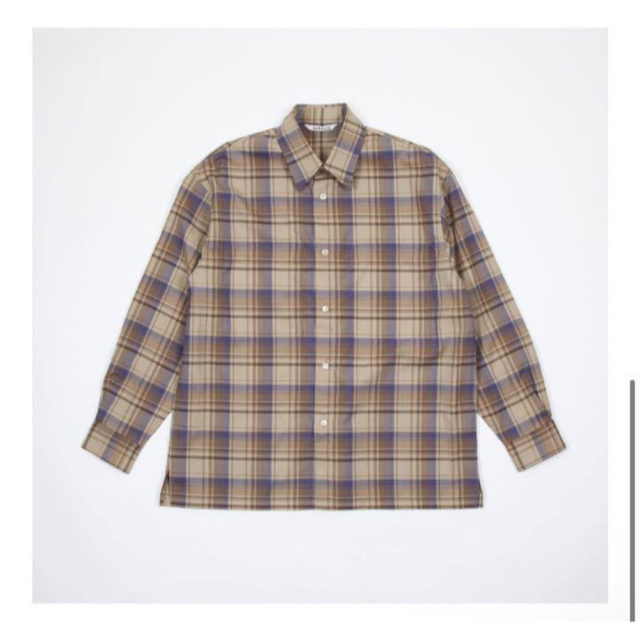 AURALEE SUPER LIGHT WOOL CHECK SHIRTS