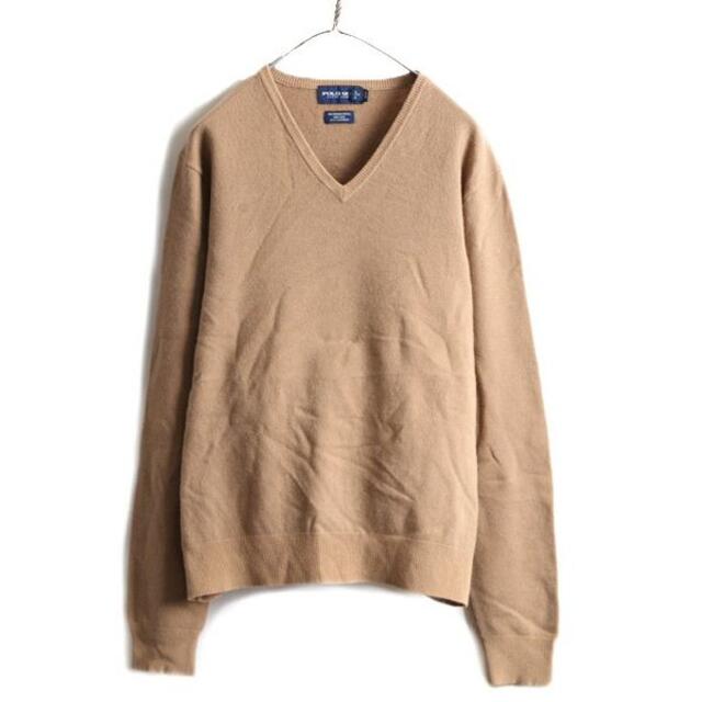 高級 90s □ POLO GOLF ラルフローレン Vネック 長袖 ニット セ 【60