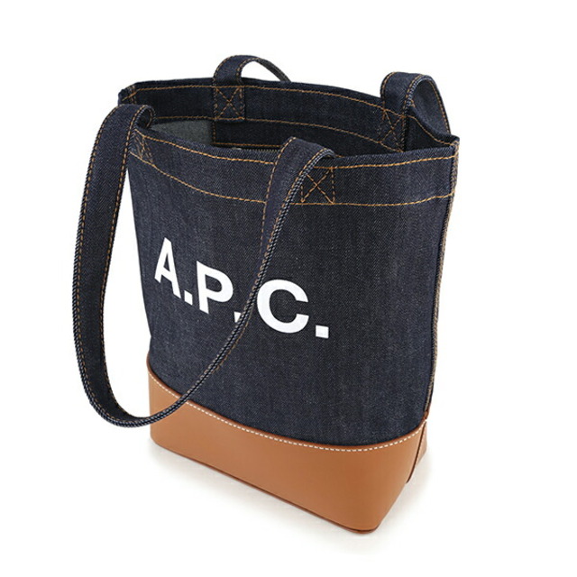 A.P.C(アーペーセー)の新品 アーペーセー A.P.C. トートバッグ アクセル ブルー系 青 ブラウン 茶 レディースのバッグ(トートバッグ)の商品写真