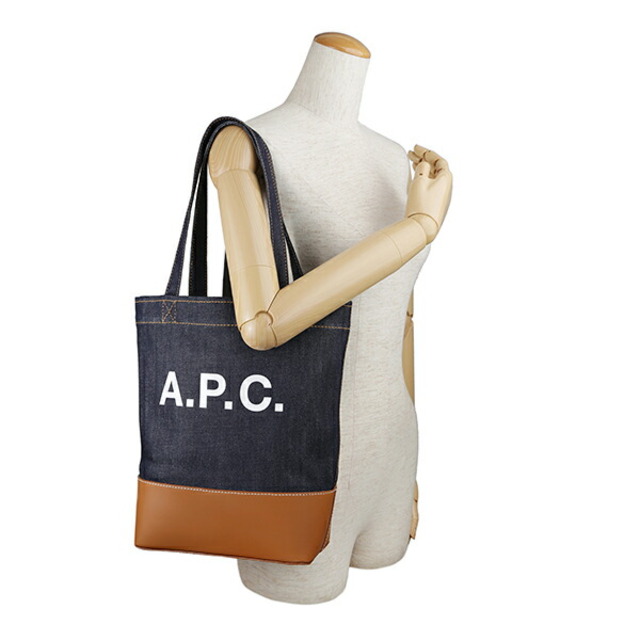 A.P.C(アーペーセー)の新品 アーペーセー A.P.C. トートバッグ アクセル ブルー系 青 ブラウン 茶 レディースのバッグ(トートバッグ)の商品写真