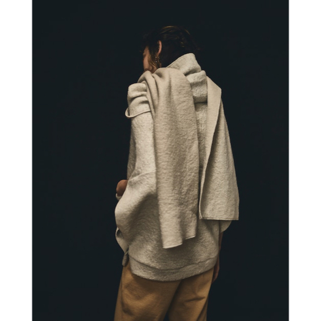 papier Muffler Poncho/ivory 2022FW