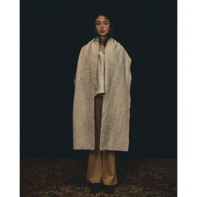 papier Muffler Poncho/ivory 2022FW