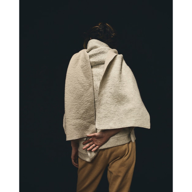 papier Muffler Poncho/ivory 2022FW