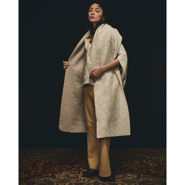 papier Muffler Poncho/ivory 2022FW