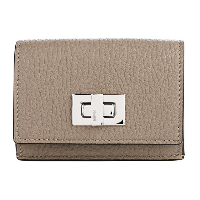 新品 フェンディ FENDI 3つ折り財布 ピーカブー セレリア グレージュ系