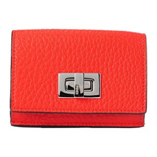 フェンディ(FENDI)の新品 フェンディ FENDI 3つ折り財布 ピーカブー セレリア レッド系 朱色(財布)