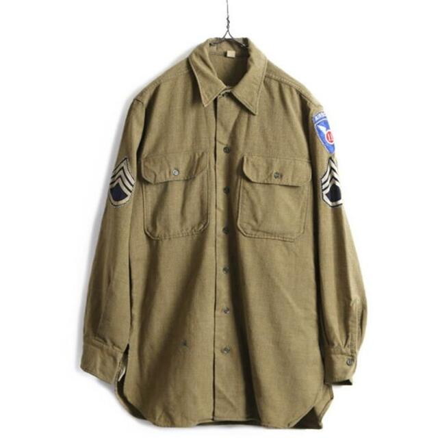 40s ビンテージ ■ 米軍実物 US ARMY 長袖 ウール シャツ ( メン メンズのトップス(シャツ)の商品写真