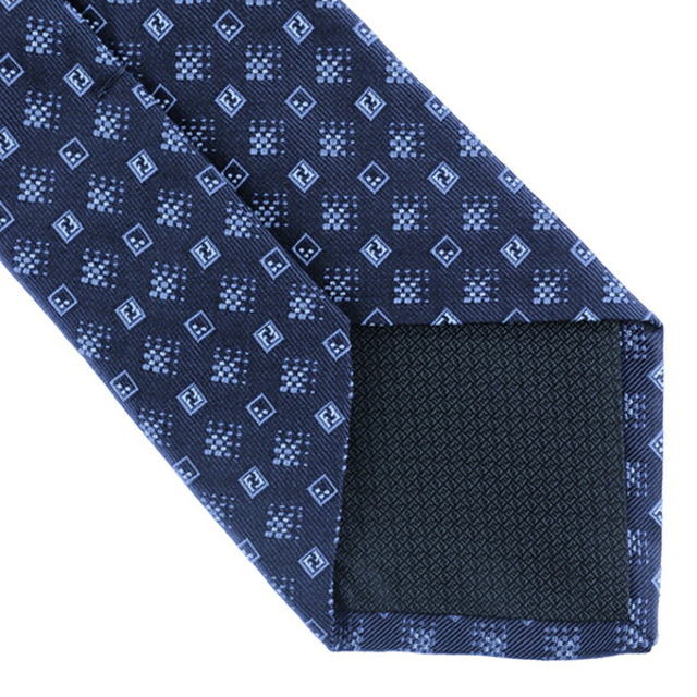 FENDI FENDI NAVY BLUE SILK TIE シルク タイ ネクタイ ロゴ s-l400.jpg