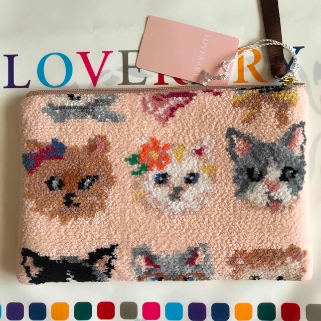フェイラー ラブラリープリティーキャッツ 【完売】フラットポーチ -