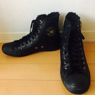 コンバース(CONVERSE)のconverseオールスター　ハイカット　レザースニーカー　ボア　インヒール(スニーカー)