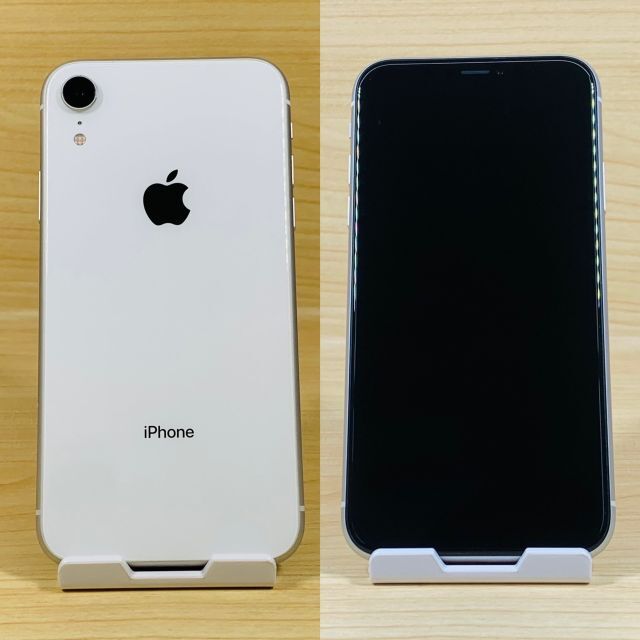 スマホ/家電/カメラﾊﾞｯﾃﾘ-100% 美品 SIMﾌﾘｰ iPhoneXR 128GB P45