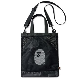 アベイシングエイプ(A BATHING APE)のBAPE◆A BATHING APE／ブラック◆メッシュバッグ＆巾着ポーチセット(トートバッグ)