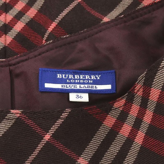 BURBERRY BLUE LABEL(バーバリーブルーレーベル)のバーバリーブルーレーベル ワンピース ひざ丈 ノースリーブ 36 S ピンク 茶 レディースのワンピース(ひざ丈ワンピース)の商品写真