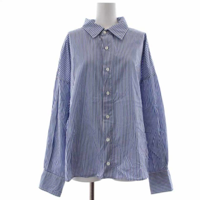 Shinzone(シンゾーン)のシンゾーン WINDY SHIRT ブラウス 長袖 ストライプ F 白 青 レディースのトップス(シャツ/ブラウス(長袖/七分))の商品写真