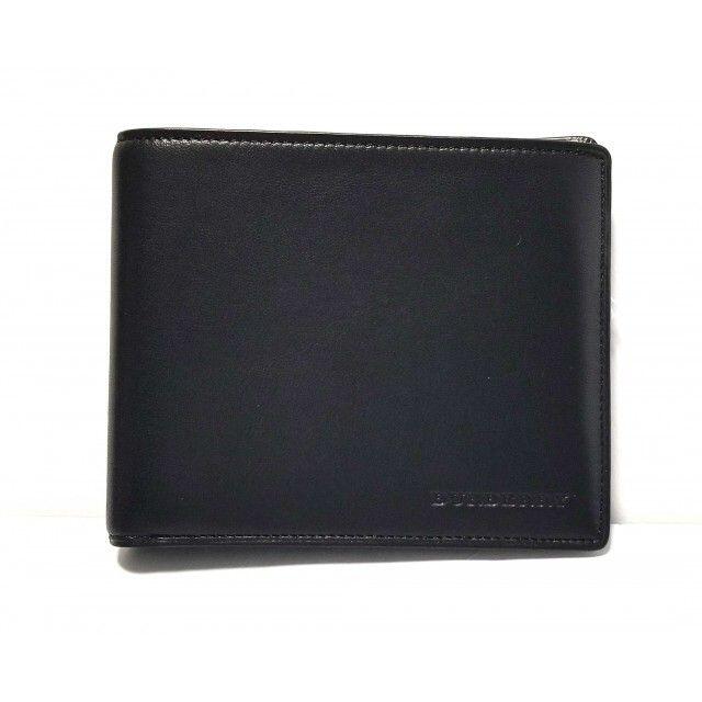 5年保証』 Burberry 二つ折り財布 ブラック econet.bi
