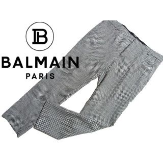 バルマン(BALMAIN)の20AW バルマン 千鳥格子 ハウンドトゥース ウール スラックス パンツ 50(スラックス)