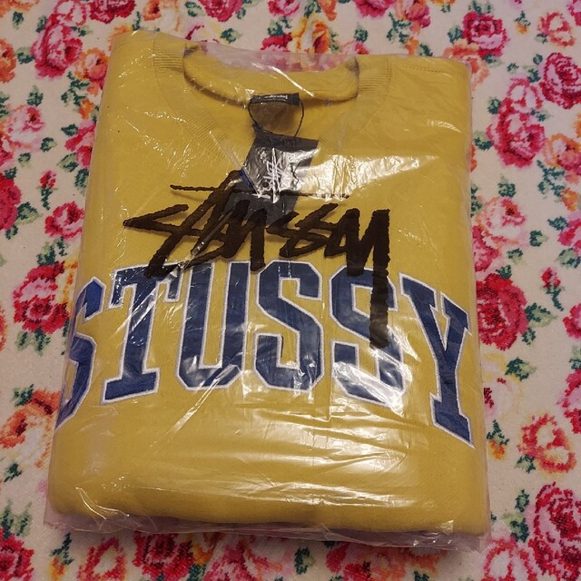 STUSSY ステューシー トレーナー スウェット 裏起毛 イエロー L