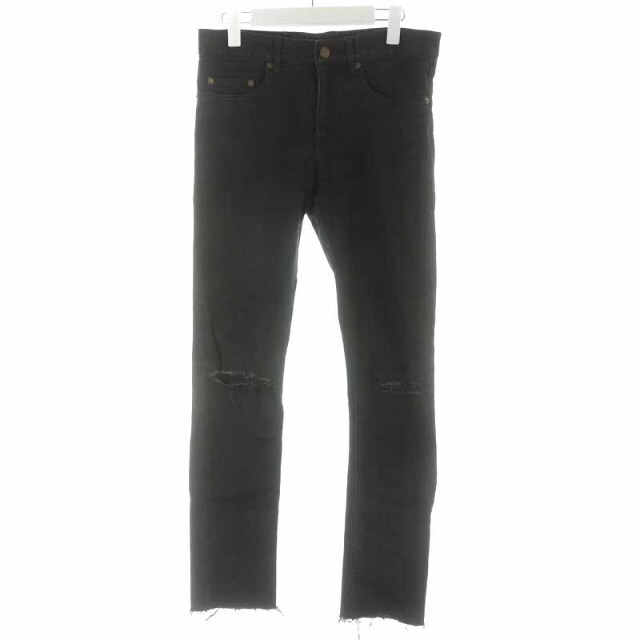 SAINT LAURENT PARIS ニークラッシュスキニー 28 S 黒 - www
