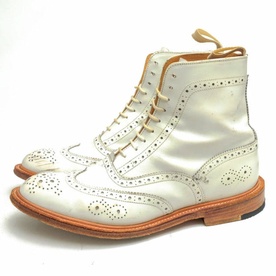 トリッカーズ／Tricker's レースアップブーツ シューズ 靴 メンズ 男性 男性用レザー 革 本革 ホワイト 白  M6898 Brogue Boot 内羽根式 カントリーブーツ ウイングチップ ウイングチップ グッドイヤーウェルト製法