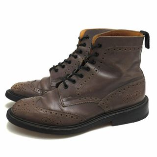 トリッカーズ(Trickers)のトリッカーズ／Tricker's レースアップブーツ シューズ 靴 メンズ 男性 男性用レザー 革 本革 グレー 灰色  M6178 Brogue Boots ダブルソール カントリーブーツ ウイングチップ 定番 グッドイヤーウェルト製法(ブーツ)