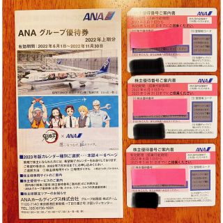 エーエヌエー(ゼンニッポンクウユ)(ANA(全日本空輸))のANA（全日本空輸）株主優待券　3枚(その他)