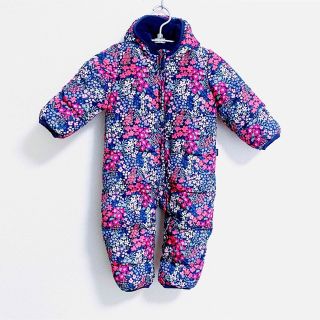 ベビーギャップ(babyGAP)の【GAP】12〜18ヶ月　ジャンプスーツ　オーバーオール　ダウン　花柄　ネイビー(カバーオール)