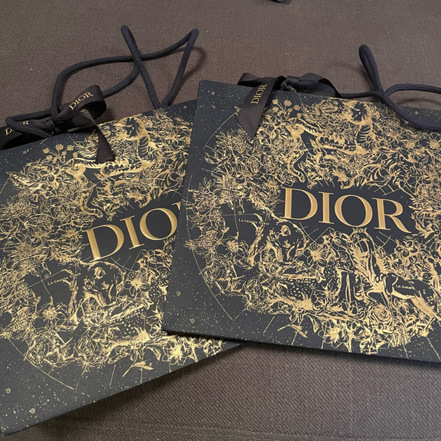 Dior(ディオール)のDior クリスマスショッパー　2枚セット レディースのバッグ(ショップ袋)の商品写真