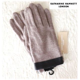 キャサリンハムネット(KATHARINE HAMNETT)の新品【キャサリンハムネット LONDON】KHロゴ刺繍 手袋 23-24cm(手袋)