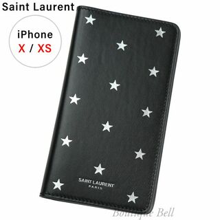 サンローラン(Saint Laurent)の【SL】サンローラン スターiPhoneX/XS手帳型ケース ブラック/シルバー(iPhoneケース)