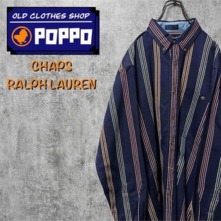 Ralph Lauren - チャップスラルフローレン☆畝入りカラーダブルストライプシャツ 90s