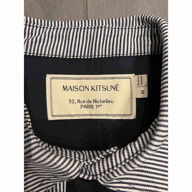 MAISON KITSUNE'(メゾンキツネ)のMAISON KITSUNE メゾンキツネ　ジャケット　ストライプ メンズのジャケット/アウター(Gジャン/デニムジャケット)の商品写真